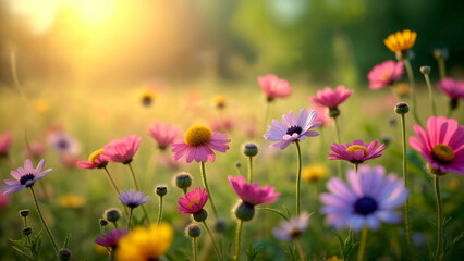 Fototapeta premium Vibrant Wildflower Meadow