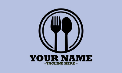 fork and spoon set on logo background, spoon and fork logo icon, illustration spoon and fork vector, fork and spoon logos are suitable for restaurant logos