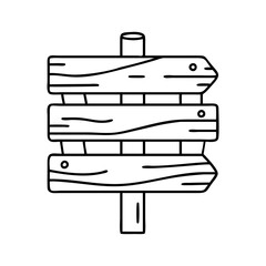 rustic wooden sign icon, rustic wooden sign line art - simple line art of rustic wooden sign, perfect for rustic wooden sign logos and icons