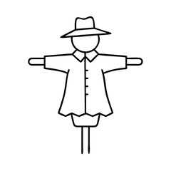 scarecrow icon, scarecrow line art - simple line art of scarecrow, perfect for scarecrow logos and icons