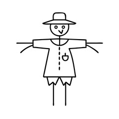 scarecrow icon, scarecrow line art - simple line art of scarecrow, perfect for scarecrow logos and icons