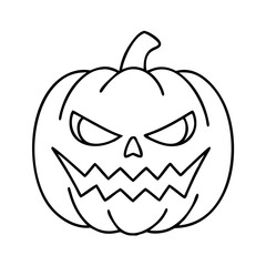 scary pumpkin face icon, scary pumpkin face line art - simple line art of scary pumpkin face, perfect for scary pumpkin face logos and icons