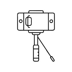 selfie stick icon, selfie stick line art - simple line art of selfie stick, perfect for selfie stick logos and icons