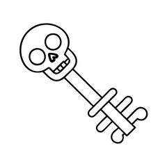 skeleton key icon, skeleton key line art - simple line art of skeleton key, perfect for skeleton key logos and icons