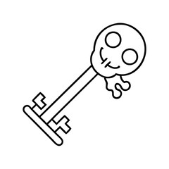 skeleton key icon, skeleton key line art - simple line art of skeleton key, perfect for skeleton key logos and icons