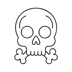 skull icon, skull line art - simple line art of skull, perfect for skull logos and icons