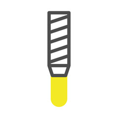 Stylized icon of a file tool, symbolizing precision and craftsmanship for industrial uses