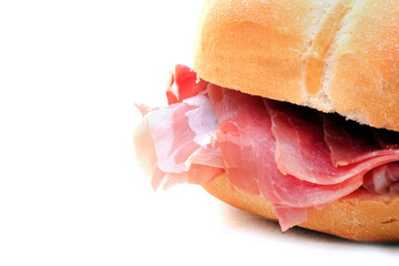 panino italiano con prosciutto crudo, italian sandwich with raw ham