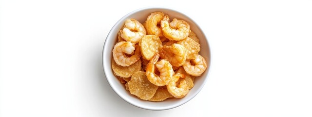 A bowl of shrimp and corn chips