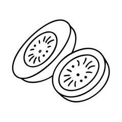 sliced cucumber icon, sliced cucumber line art - simple line art of sliced cucumber, perfect for sliced cucumber logos and icons