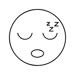 sleeping emoji icon, sleeping emoji line art - simple line art of sleeping emoji, perfect for sleeping emoji logos and icons