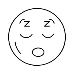 sleeping emoji icon, sleeping emoji line art - simple line art of sleeping emoji, perfect for sleeping emoji logos and icons