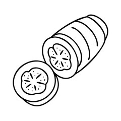 sliced cucumber icon, sliced cucumber line art - simple line art of sliced cucumber, perfect for sliced cucumber logos and icons