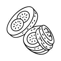sliced cucumber icon, sliced cucumber line art - simple line art of sliced cucumber, perfect for sliced cucumber logos and icons