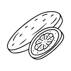 sliced cucumber icon, sliced cucumber line art - simple line art of sliced cucumber, perfect for sliced cucumber logos and icons