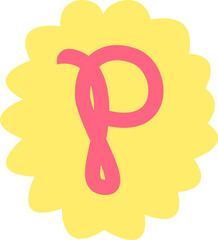 Ransom Letter P Collage Handdrawn Alphabet