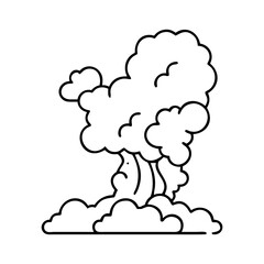 smoke rising icon, smoke rising line art - simple line art of smoke rising, perfect for smoke rising logos and icons