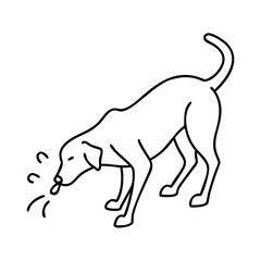 sniffing dog icon, sniffing dog line art - simple line art of sniffing dog, perfect for sniffing dog logos and icons