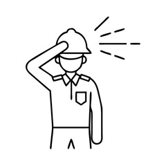 soldier s salute icon, soldier s salute line art - simple line art of soldier s salute, perfect for soldier s salute logos and icons