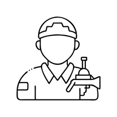 soldier s silhouette icon, soldier s silhouette line art - simple line art of soldier s silhouette, perfect for soldier s silhouette logos and icons