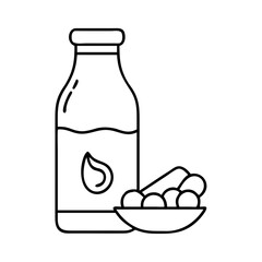 soy milk bottle icon, soy milk bottle line art - simple line art of soy milk bottle, perfect for soy milk bottle logos and icons