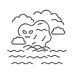 spooky fog icon, spooky fog line art - simple line art of spooky fog, perfect for spooky fog logos and icons