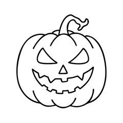 spooky jack o lantern icon, spooky jack o lantern line art - simple line art of spooky jack o lantern, perfect for spooky jack o lantern logos and icons