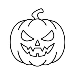 spooky jack o lantern icon, spooky jack o lantern line art - simple line art of spooky jack o lantern, perfect for spooky jack o lantern logos and icons