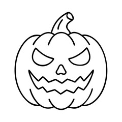 spooky jack o lantern icon, spooky jack o lantern line art - simple line art of spooky jack o lantern, perfect for spooky jack o lantern logos and icons