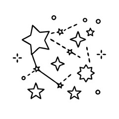 starry sky representing unity icon, starry sky representing unity line art - simple line art of starry sky representing unity, perfect for starry sky representing unity logos and icons