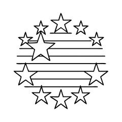stars and stripes icon, stars and stripes line art - simple line art of stars and stripes, perfect for stars and stripes logos and icons