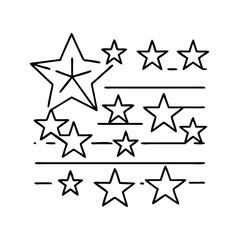 stars and stripes icon, stars and stripes line art - simple line art of stars and stripes, perfect for stars and stripes logos and icons