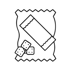 sugar packet icon, sugar packet line art - simple line art of sugar packet, perfect for sugar packet logos and icons