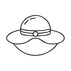 sunhat icon, sunhat line art - simple line art of sunhat, perfect for sunhat logos and icons