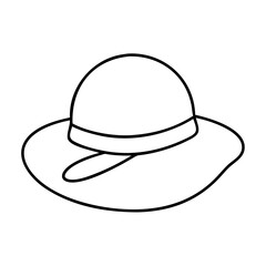 sunhat icon, sunhat line art - simple line art of sunhat, perfect for sunhat logos and icons