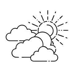 sunlight shining through clouds icon, sunlight shining through clouds line art - simple line art of sunlight shining through clouds, perfect for sunlight shining through clouds logos and icons
