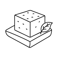 tofu block icon, tofu block line art - simple line art of tofu block, perfect for tofu block logos and icons