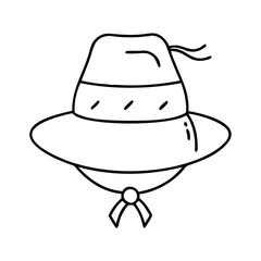 traveler s hat icon, traveler s hat line art - simple line art of traveler s hat, perfect for traveler s hat logos and icons