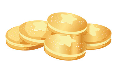 Star Cookies with Cheese Filling - Vector Illustration
