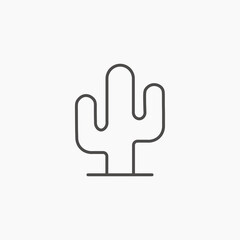 Cactus icon vector. Desert Plant, succulent cactus Illustration Logo