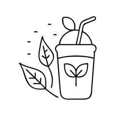 vegan smoothie icon, vegan smoothie line art - simple line art of vegan smoothie, perfect for vegan smoothie logos and icons