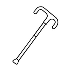 walking cane icon, walking cane line art - simple line art of walking cane, perfect for walking cane logos and icons
