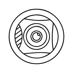 wide angle lens icon, wide angle lens line art - simple line art of wide angle lens, perfect for wide angle lens logos and icons