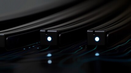 Dark Tech Devices Closeup