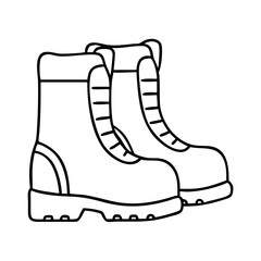 worker s boots icon, worker s boots line art - simple line art of worker s boots, perfect for worker s boots logos and icons