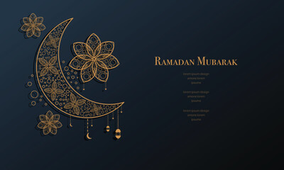 ramadan kareem background banner vector set with luxury ornament ramadan eid mubarak background