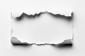 Obraz premium Torn paper rectangle on white background