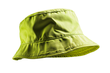 a green bucket hat on a white background