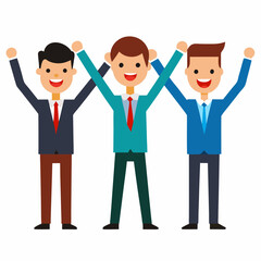 set of business people