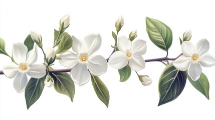 Fototapeta premium Delicate white flowers on a branch (1)